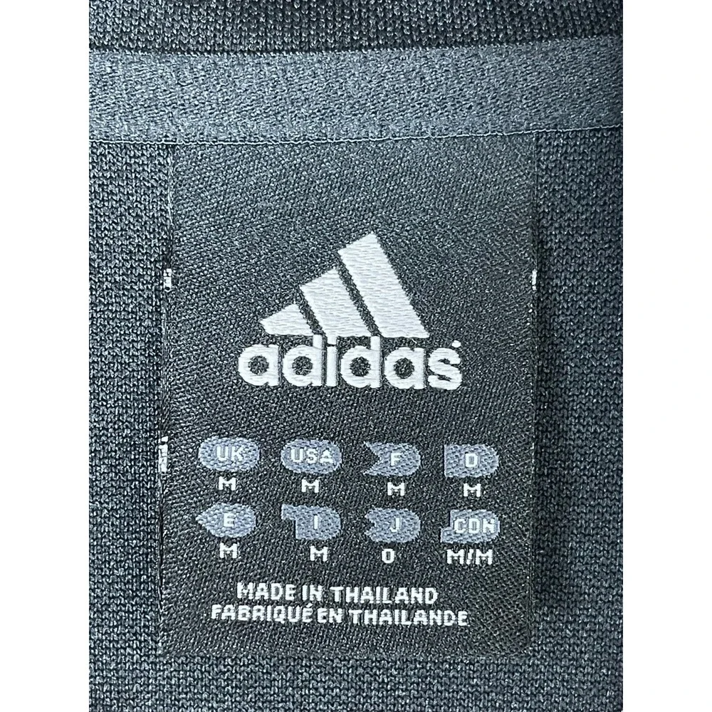 Adidas Hoodie Adult Medium Black Full Zip Long Sleeve 3 Stripes‎ Outdoor Mens